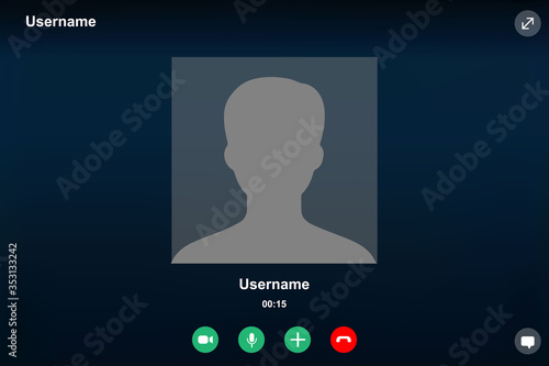 video call screen template . Vector