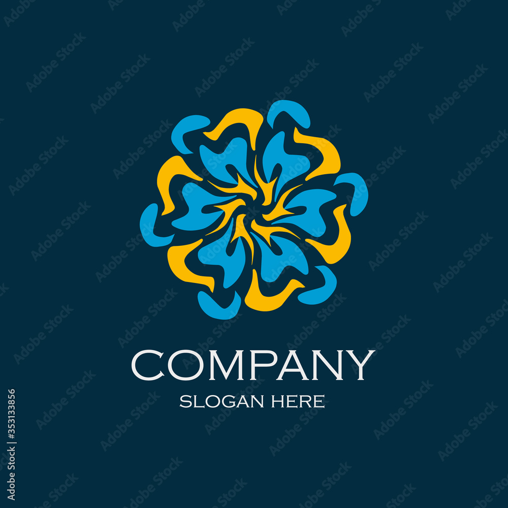 Flower logo design template for yoga, meditation, spa, and hotel Flower logo design template for yoga, meditation, spa, and hotel