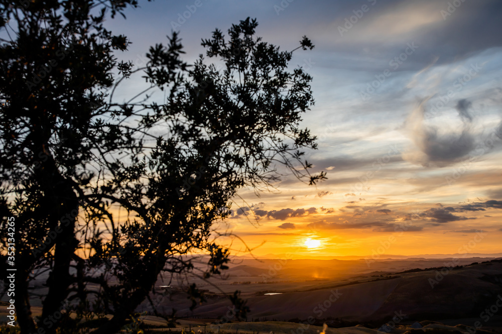 Sunset. Carpathians. Ukraine. Trees and mountains. Sunset. Carpathians. Ukraine. Trees and mountains.