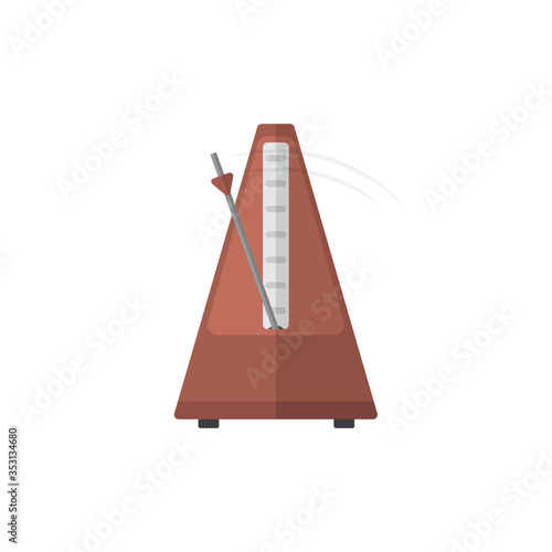 metronome Education in flat style icon. Tick symbol. Vector