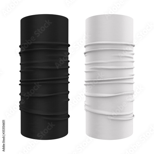 Canvas Print Buff black and white 3d realistic illustration isolated on white background