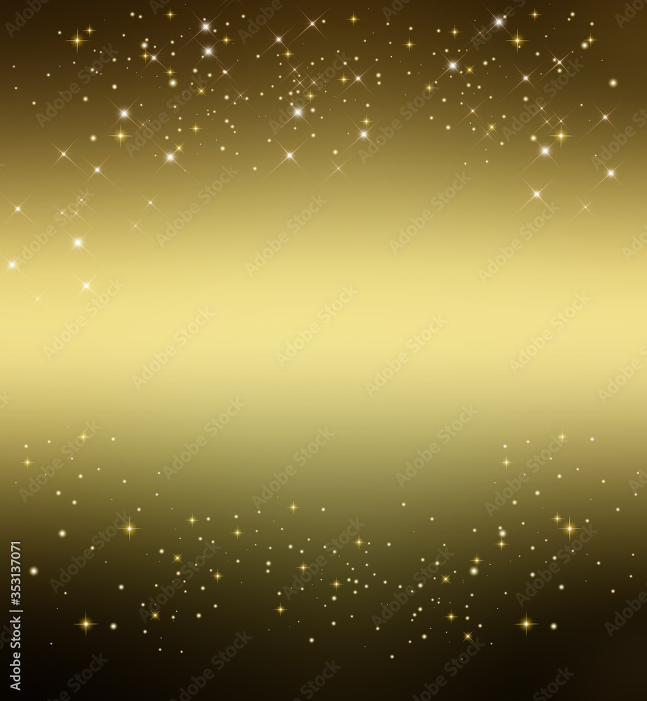 Golden glitter background with stars Golden glitter background with stars