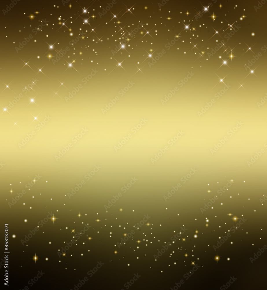 Golden glitter background with stars