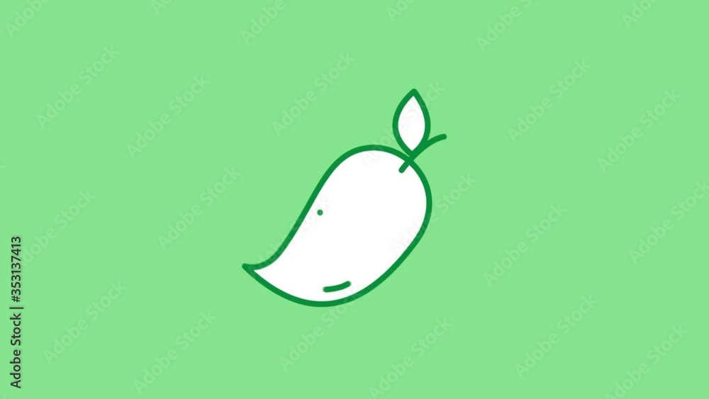 Mango line icon on the Alpha Channel Mango line icon on the Alpha Channel
