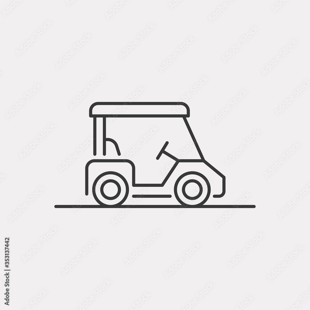 Golf car icon. Vector Illustration