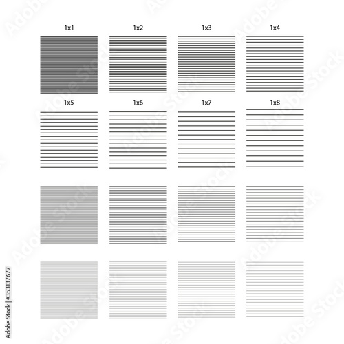 Horizontal Lines, striped design. Set of seamless vector patterns.