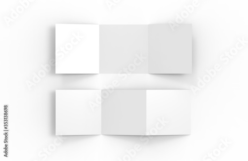 Obraz na plátně Blank white empty square tri fold catalogue, brochure flyer, changeable backgrou