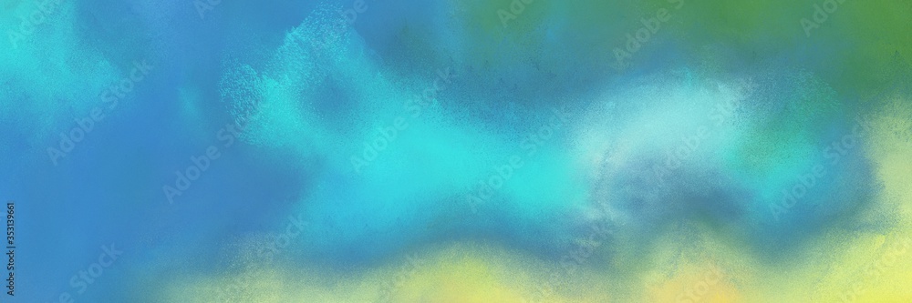 abstract aged horizontal background header with steel blue, tan and medium turquoise color. can be used as header or banner