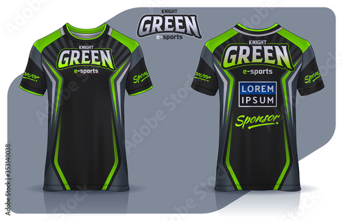 t-shirt e-sport design template, Soccer jersey mockup for football club. uniform front and back view.
