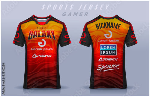 t-shirt e-sport design template, Soccer jersey mockup for football club. uniform front and back view.