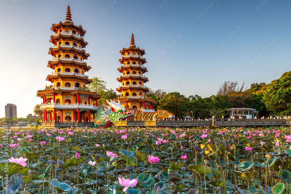 Kaohsiung, Taiwan Lotus Pond's Dragon and Tiger Pagodas