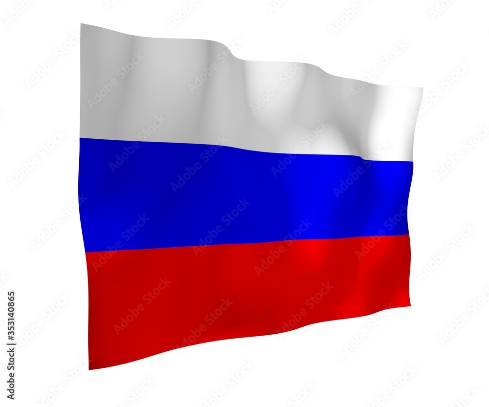Waving flag of the Russian Federation. The National. State symbol of the Russia. 3D illustration Waving flag of the Russian Federation. The National. State symbol of the Russia. 3D illustration