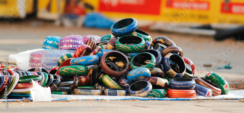 colorful Lac bangles in a heap