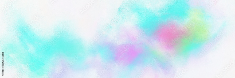 vintage painted art decorative horizontal texture background  with lavender, aqua marine and pale turquoise color. can be used as header or banner