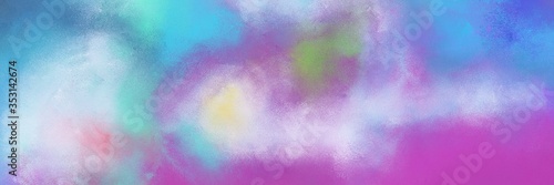 vintage painted art old horizontal background header with light pastel purple, corn flower blue and medium orchid color. can be used as header or banner