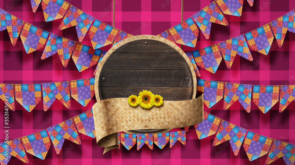 Festa Junina Fundo pronto xadrez Stock Illustration