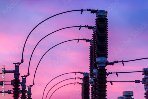 Detail of one of the elements of an electrical substation.