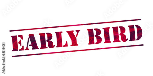 early bird Vector stamp. White isolated
