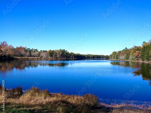 Scenic view of Batsto Lake in Batsto village  New Jersey