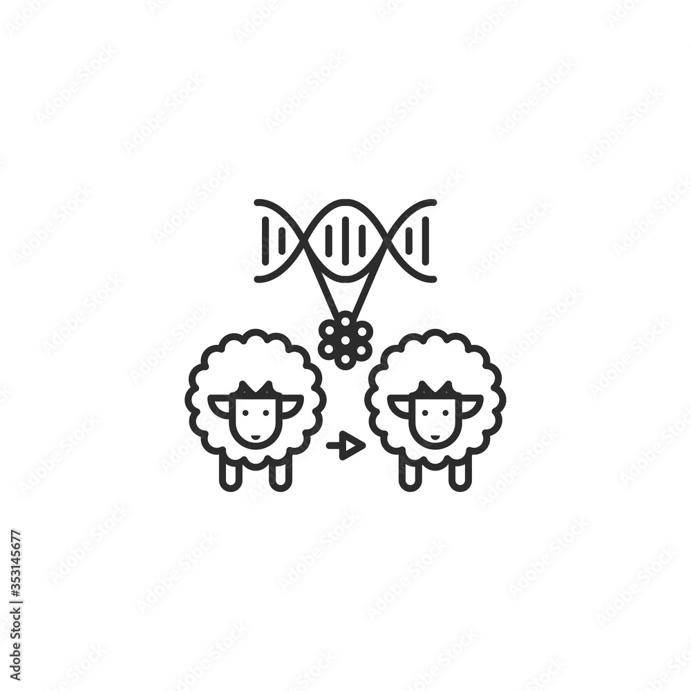 Cloning sheep icon. Experiment symbol modern, simple, vector, icon for website design, mobile app, ui. Vector Illustration Cloning sheep icon. Experiment symbol modern, simple, vector, icon for website design, mobile app, ui. Vector Illustration
