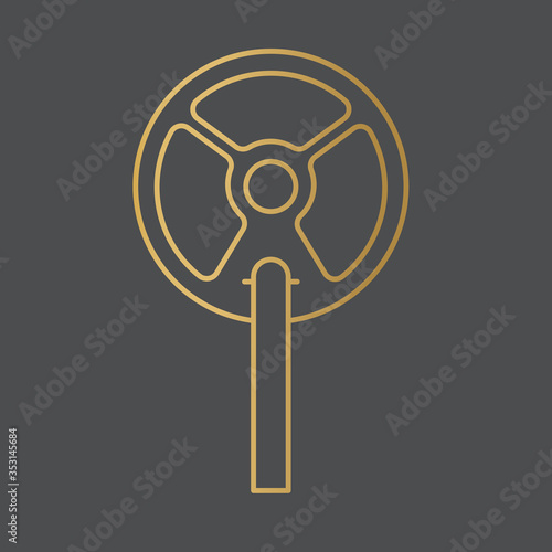 golden metal detector icon- vector illustration