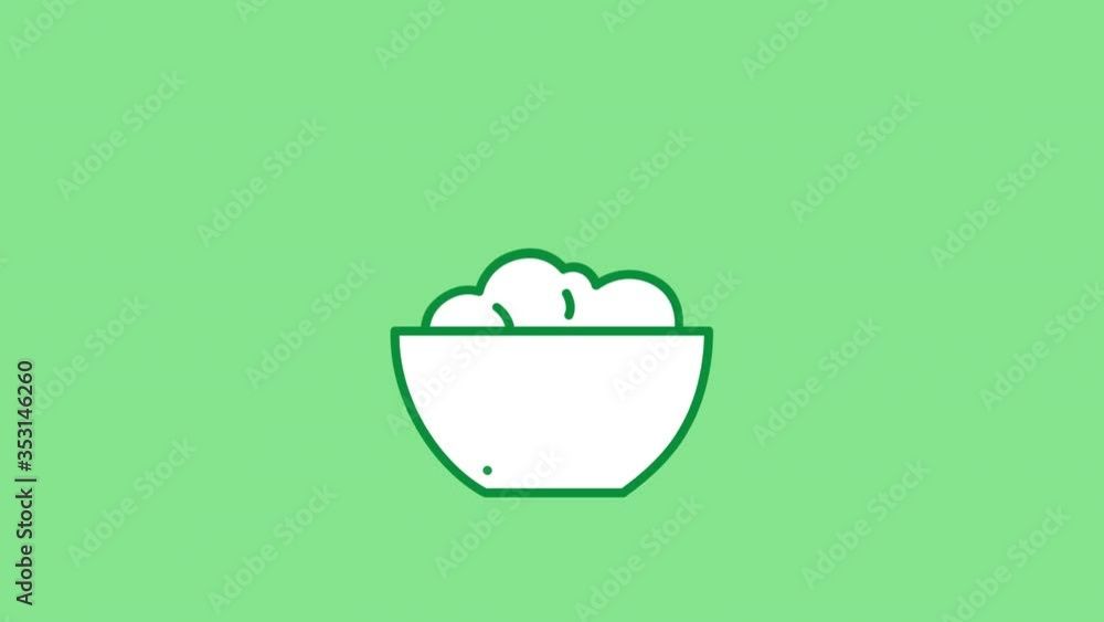 Porridge line icon on the Alpha Channel Porridge line icon on the Alpha Channel