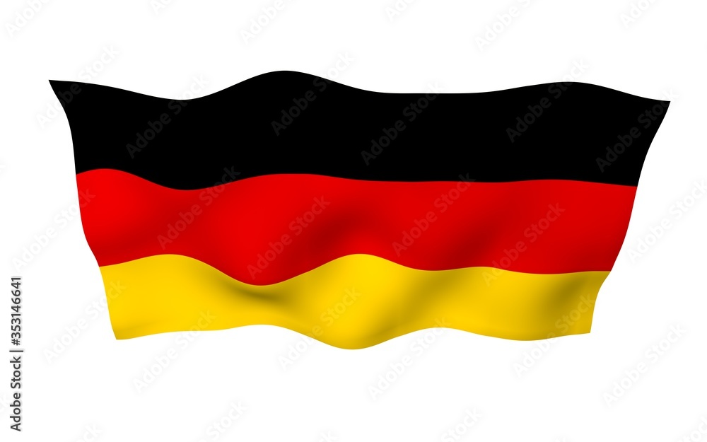 Naklejka premium Flag of Germany. Wide format 3D illustration. State symbol of the Federal Republic of Germany. 3D rendering