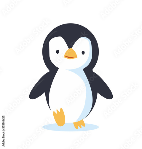 Cute Cartoon penguin  icon vector