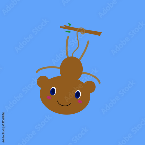 CUTE SMILING DESIGN BROWN MONKEY photo