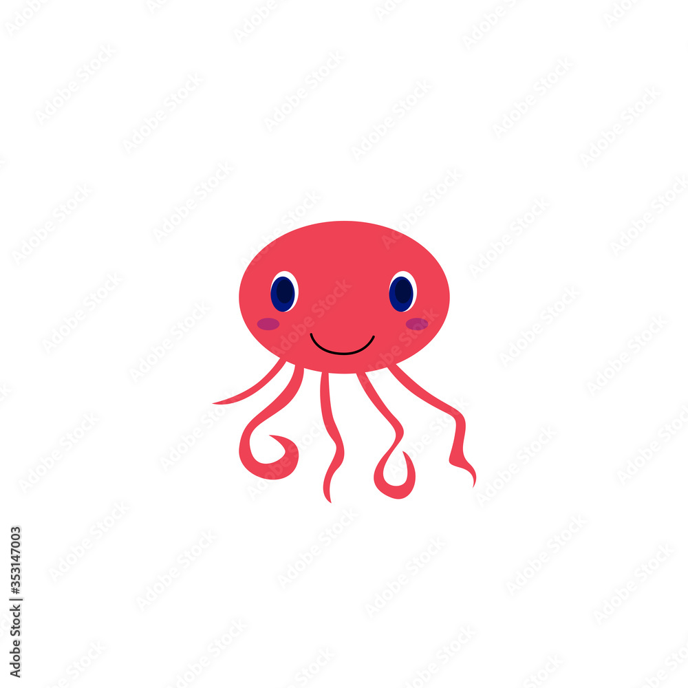 Cute design octopus, on white background Cute design octopus, on white background