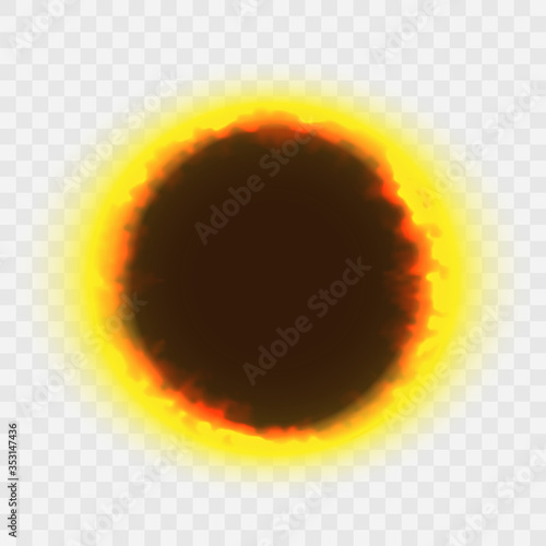 Abstract Round Yellow Fiery Magic or Futuristic Hole, Aperture or Portal