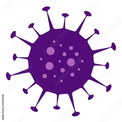 Corona virus Bacteria illustration on white background. Covid19 Vector icon.