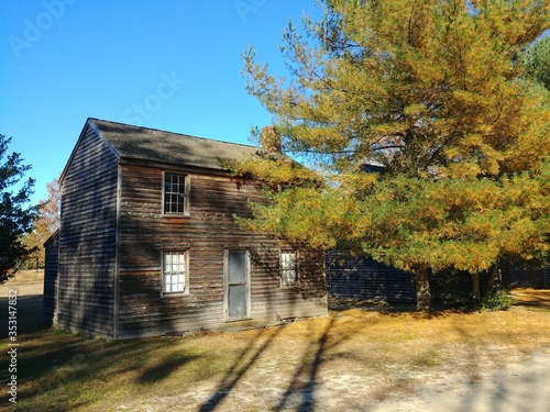 A historic house at Batsto Village, New Jersey in autumn