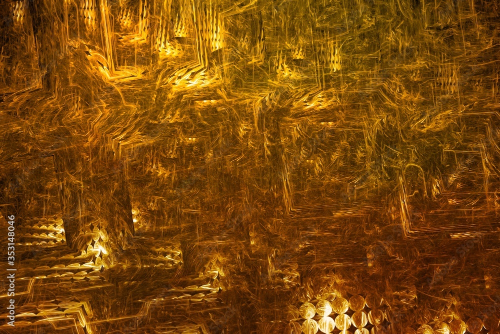 Obraz premium Golden grunge pattern, abstract background for design