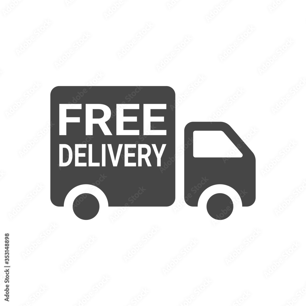 Free delivery icon isolated on white background. Vector illustration. Free delivery icon isolated on white background. Vector illustration.
