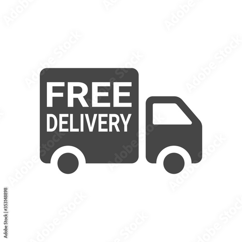 Free delivery icon isolated on white background. Vector illustration.