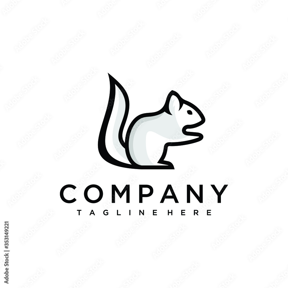 Squirrel logo vector design. Awesome a squirrel logo. A squirrel logotype.