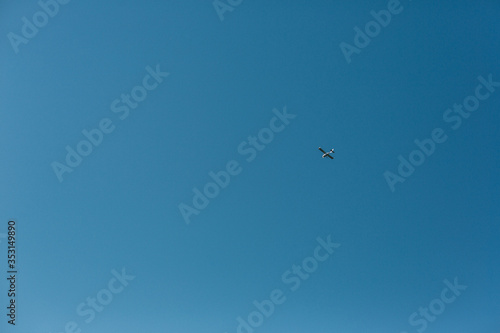 an airplane flying far in sky