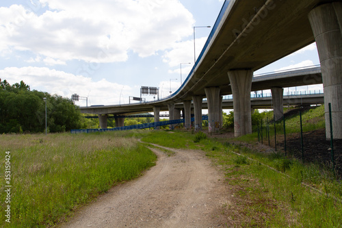  transport cement bridge and pillars in the city in the Czech Republic