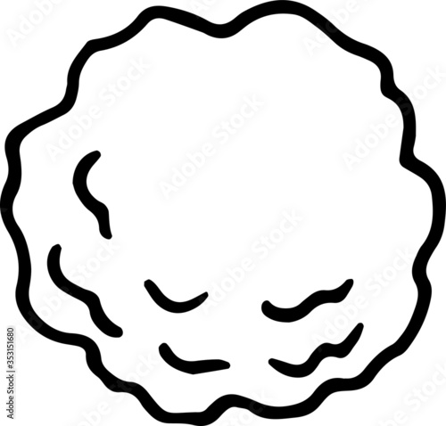 Oatmeal cookie hand drawn vector doodle illustration. Black outlines Isolated on white background. Decorative element for cafe or restaurant menu design, food infographic and printed materials.