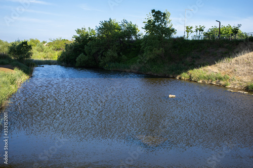 a river flowing peacefully and placidly.
Gyeongin Ara Waterway. photo