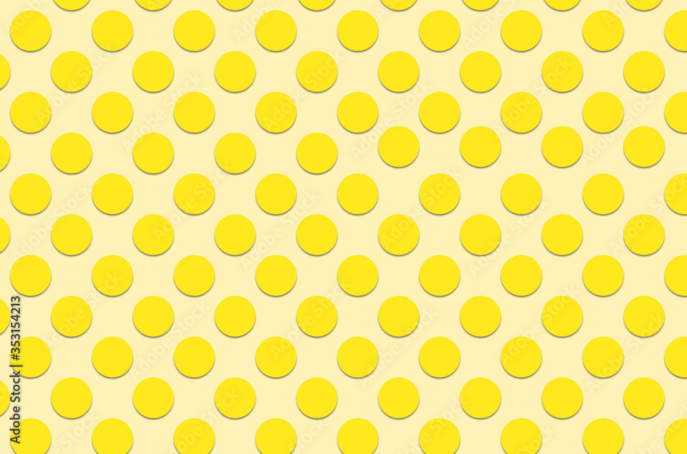 Yellow polka dot background image with light yellow background and drop  shadow Stock Illustration | Adobe Stock