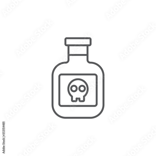 Poison bottle vector icon symbol isolated on white background