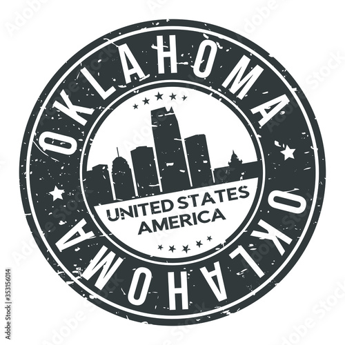 Oklahoma City USA Stamp Logo Icon Symbol Design Skyline City