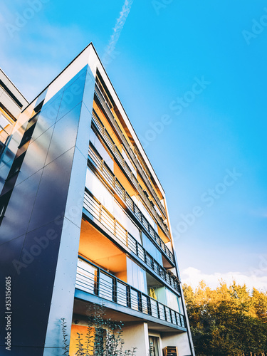 Modern apartment house residential building real estate outdoor_4x3