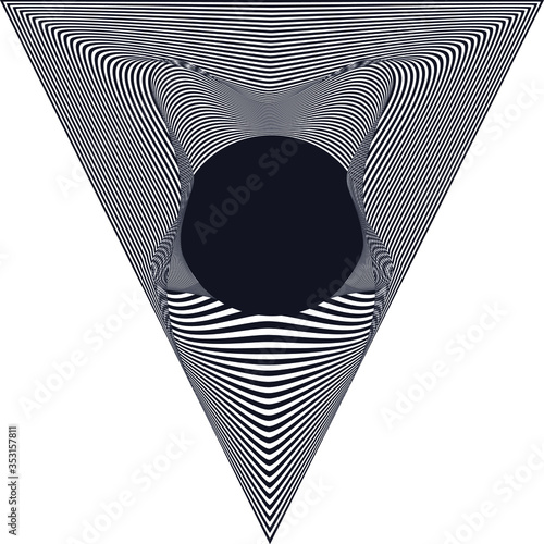 Abstract geometric shape. Illusion art. Op Art.