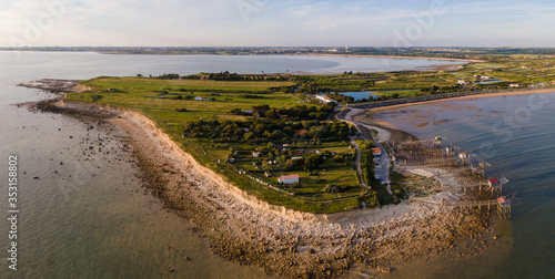 Vue aérienne plage d'Angoulins Charente Maritime France photo