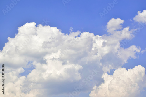 Blue sky with beautiful natural white clouds.ASia 2020