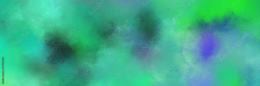 abstract antique horizontal background header with medium sea green, forest green and teal blue color. can be used as header or banner