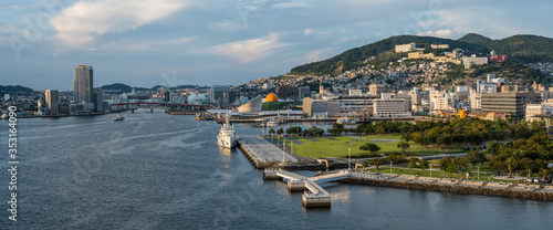 Φωτογραφία Panorama of Nagasaki Skyline and Seaside Park from Matsugae Port, Japan